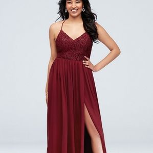 David's Bridal Glitter Lace Bodice Gown